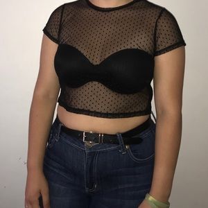See-through polkadotted T-shirt